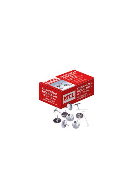 C 10 CAJAS 100 CHINCHETAS NIQUELADAS Nº2 10MM MTL
